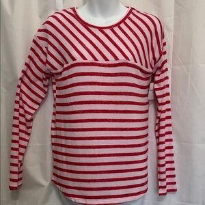 Arizona Jean Company Red and White Striped Blouse